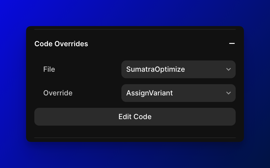 Code Overrides